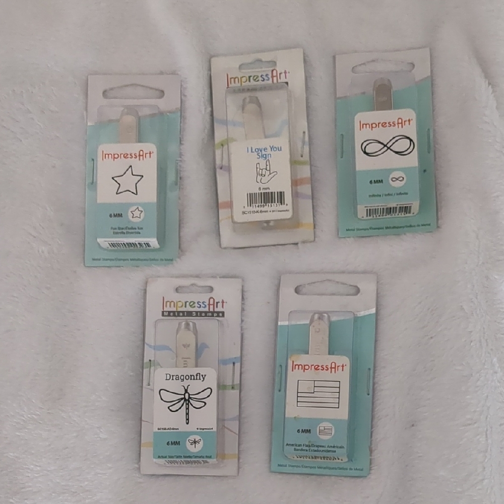 Lot Of 5 ImpressArt Metal Stamps